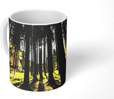 Mok - Koffiemok - Boom - Natuur - Zon - Bos - Mokken - 350 ML - Beker - Koffiemokken - Theemok