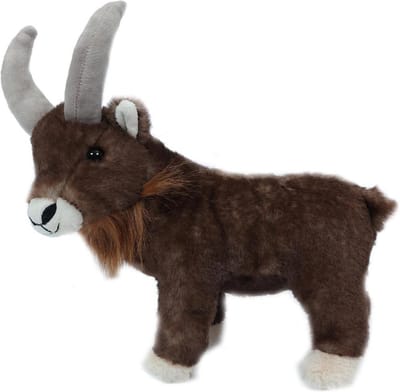 PIA Soft Toys Knuffeldier Geit/bok - Zachte pluche stof - Bruin - 25 cm
