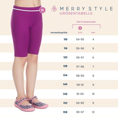 Merry Style MS-MS10-132-LE Meisjes Leggings - Sport - Vrijetijdsbroek - Kort – Viscose - Sporbroek - Yogabroek - Fuchsia2 - 146