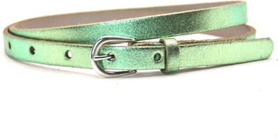 Take-it 1,5 cm smalle metallic riem - metallic groen - damesriem mint groen 100% leder - Maat 85 - Totale lengte 100cm