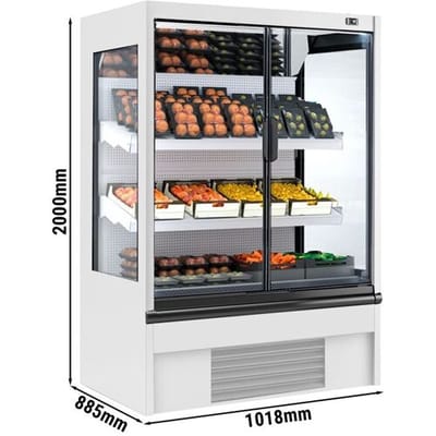 GGM Gastro Wandkühlregal - 1018mm - 528 Liter - mit 2 doppelt verglasten Flügeltüren & 2 Ablagen Wit