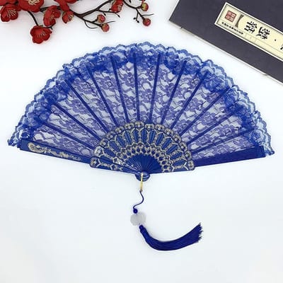 Elegante Vouwfan van Kant voor Bruiloften, Verjaardagsfeesten en Carnavals - Vintage Spaanse Handfan voor Zomerkoeling en Dansen