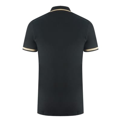 Aquascutum Tipped Aldis Black Polo Shirt