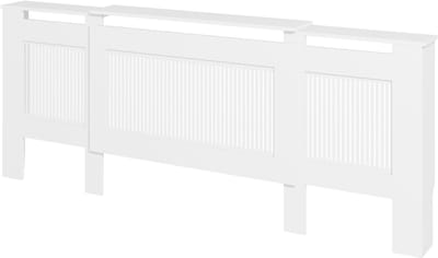 Radiatorombouw - Radiatorpaneel - Verstelbare Lengte - 125-201 cm - Radiator Ombouw Verwarming - Radiatoromkasting - Radiatorbekleding - MDF - Wit - Strak Design