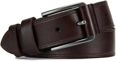 Heren Riem - Leren Riem - Casual Draag - Automatische Gesp - 3.5 cm Breed - Zwart Bruin