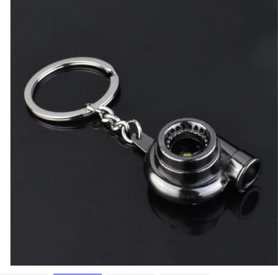 Knaak Zwarte Turbo Sleutelhanger - Zwart - Aluminium - Autoliefhebbers Accessoire