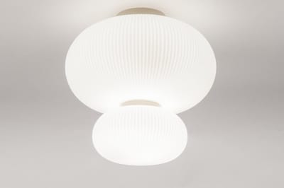 Lumidora Plafondlamp 74509 - Plafonniere - BARBA - 2 Lichts - E14 - Wit - Beige - Zand - Metaal - Badkamerlamp - ⌀ 40 cm