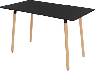 Houten eettafel 120x70 cm zwart Eetkamertafel voor 4-6 personen ML design