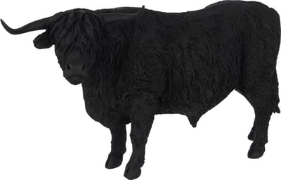 J-Line figuur Vee - polyresin - zwarte stier - schotse hooglander