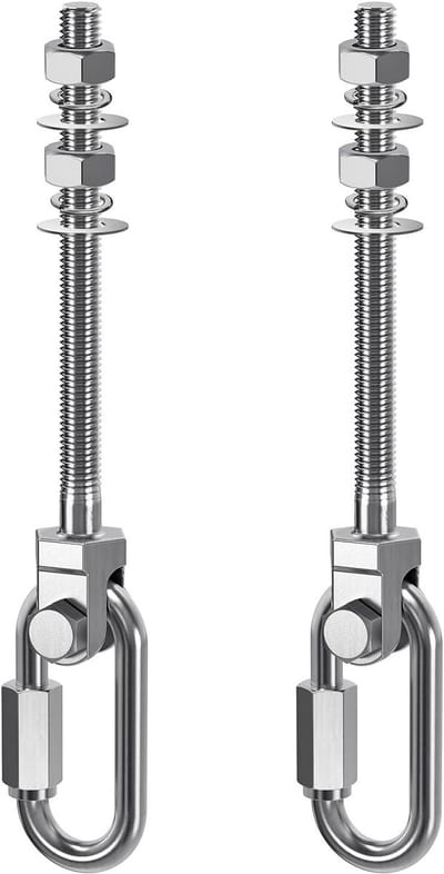 Schommelhaken Set - Hangmat Bevestiging - Buiten Ophangen - Roestvrij Staal - M10 x 128mm