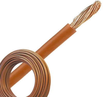 Aansluitdraad 2.5 mm2 bruin per 5 meter