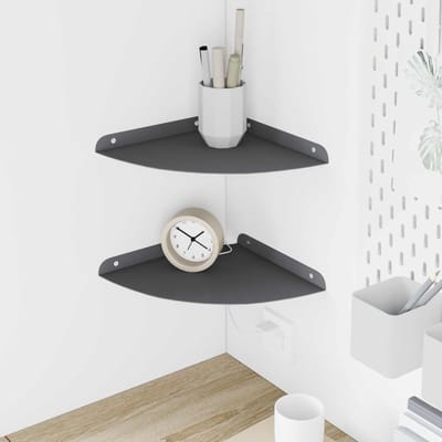 vidaXL - Hoek - Plank - 2 - st - Antraciet - 24 - x - 24 - x - 2 - cm