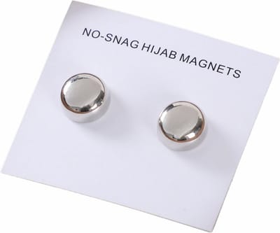 2x Hoofdoek Magneet - Magnetische Broche - Magneetbroche - Sjaal - Hijab Accessoires - Abaya - 12mm - 2 Stuks - Zilver