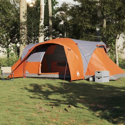 vidaXL - Koepeltent - 6-persoons - waterdicht - grijs - en - oranje