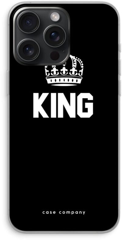 Case Company® - Hoesje geschikt voor iPhone 15 Pro Max hoesje - King zwart - Soft Cover Telefoonhoesje - Bescherming aan alle Kanten en Schermrand