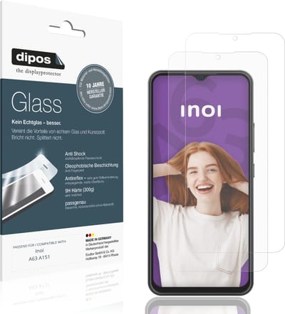 dipos – 2x Matte Pantserfolie geschikt voor Inoi A63 A151 | 9H Screenprotector