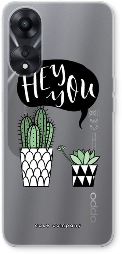 Case Company® - Hoesje geschikt voor Oppo A78 5G hoesje - Hey you cactus - Soft Cover Telefoonhoesje - Bescherming aan alle Kanten en Schermrand