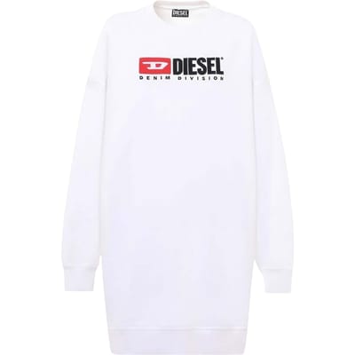 Diesel Sweatshirtjurk uit de denimcollectie voor dames (Helder wit)