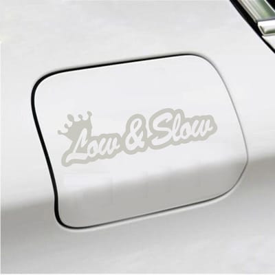 Bumpersticker - Low & Slow - 4,8 X 14,8 - Zilver