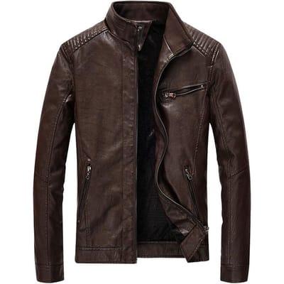 Herfst en Lente Nieuwe PU Leer Jas Heren Jas Gewassen Dunne Locomotief Leer Jas 5XL black