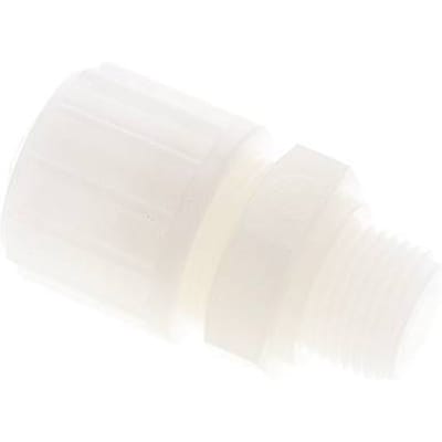 20x13mm & G1/2'' PVDF Rechte Knelfitting Buitendraad 10bar Kunststof en Polyamide
