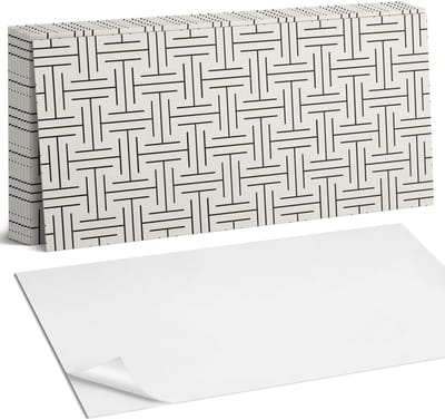 Coloray Plaktegels - Geometrisch ruitjespatroon Zelfklevende Wandtegels - 40 cm x 20 cm - Zwart Plaktegels - 10 stuks - Rechthoek PVC Tegels - Plaktegels Badkamer - Vloertegels Zelfklevend - Vinyl Tegels - Portugese Tegels