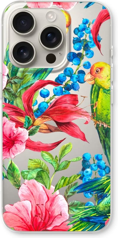 Case Company® - Hoesje geschikt voor iPhone 16 Pro hoesje - Papegaaien - Soft Cover Telefoonhoesje - Bescherming aan alle Kanten en Schermrand
