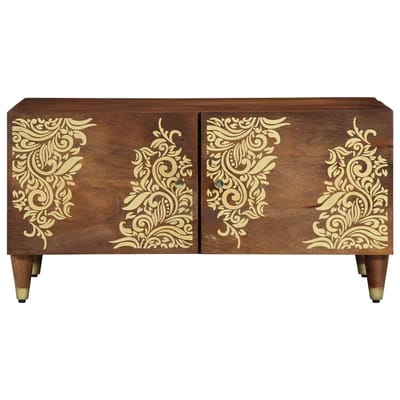 vidaXL - Salontafel - Honing - bruin - 80 - x - 50 - x - 40 - cm - Massief - Mango - Hout