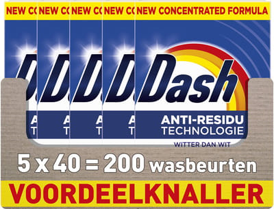 Dash Waspoeder - Witter Dan Wit - 5 x 40 Wasbeurten