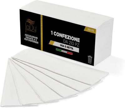 Wegwerphanddoeken - Papieren doekjes - Hygiënisch werken - 100% pure cellulose - 210 stuks - Wit