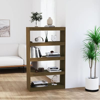 vidaXL - Boekenkast/kamerscherm - 80x30x135,5 - cm - grenenhout - honingbruin