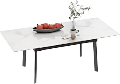 Eettafel Zenia - 4 tot 8 personen - Glossy white - Uitschuifbaar - 130-160cm - Rechthoekig