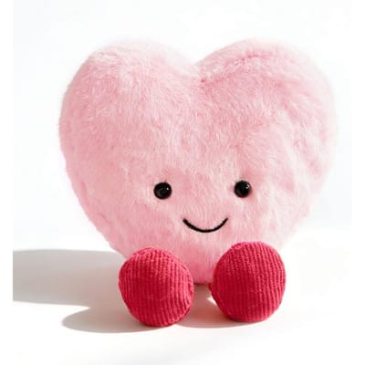 Zacht Hart Pluche Knuffels Schattige Lachende Rood Roze Hart Poppen Schattig Valentijnsdag Cadeau Knuffels ontworpen voor Vriendin Huisdecoratie 10cm