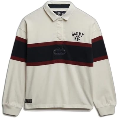 Gestreepte lange mouwen polo voor dames Superdry Heritage