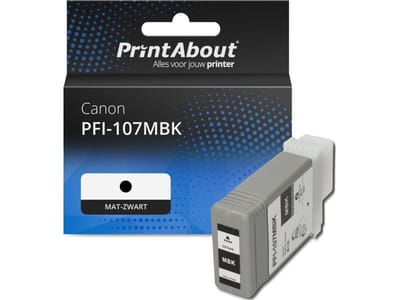 PrintAbout huismerk Inktcartridge PFI-107MBK Mat-zwart Geschikt voor Canon