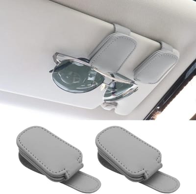 2-delige auto zonnebrilhouder - brillenhouder - magnetische zonnebrilhouder en tickethouder - autobrilhouder - autozonneklepaccessoires - geschikt voor verschillende brillenmaten - Draagbare brillenmonturen