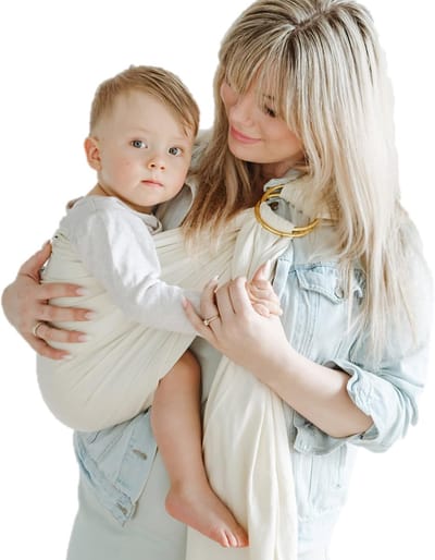 Draagdoek Ringsling - Baby Draagzak - Baby Dragen - 100% Biologisch Katoen - 210 x 70 cm - Beige