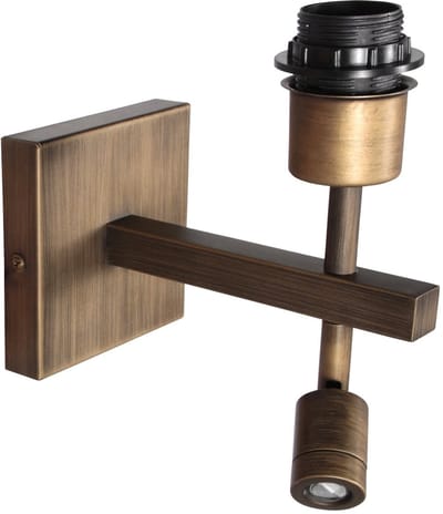 Wandlamp Stang 2995BR brons met E27 fitting en geïntegreerd LED leeslampje - Steinhauer, ideaal voor binnen en klassiek interieur.