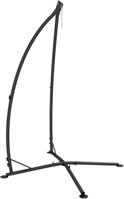 Outsunny Hangmatstoelstandaard - Metaal - 110x110x215cm - Zwart