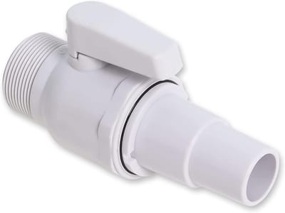 Geschikt Geschikt voor filters en skimmers met 1,5-1,25 inch tweeweg kogelkraan slangadapters.