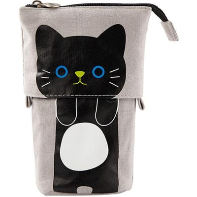 Kawaii Etuis voor Meisjes Jongens Rits Schattige Kat Potlooddoos Schoolspullen Schrijfwaren Cadeau Pop-up Zakjes Trousse Scolaire zwart