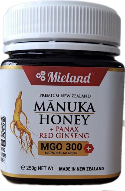 Manuka Honing MGO 300+ met Rode Panax Ginseng, 250 gram
