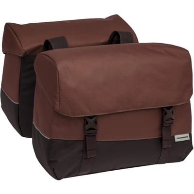 New Looxs ® Oslo Joli Double - Dubbele Fietstas - Geschikt voor elke Bagagedrager - Ook voor Electrische Fietsen - 100% Gerecycled Polyester - Stevig, Ruim en Vormvast - 37L - Burgundy-Rust