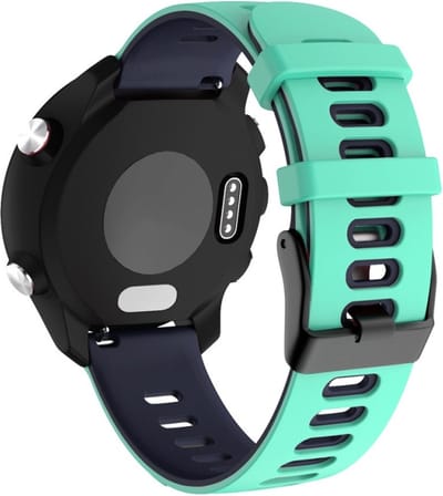 Siliconen bandje - geschikt voor Huawei Watch GT Runner 2 / GT 2(e) 46 mm / GT 3 / 4 / 5 (Pro) 46 mm / Watch 3 (Pro) / Watch 4 (Pro) / GT 6 (PRO) 46mm - mintgroen-zwart
