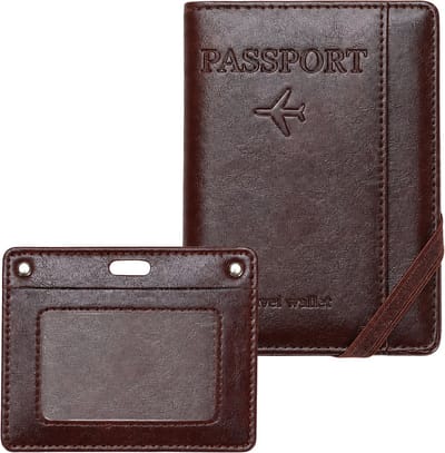 Tamarow Paspoort Hoesje met Kaarthouder - Paspoorthouder met RFID Bescherming - Beschermhoes voor Paspoort & Kaarthouder - Bruin
