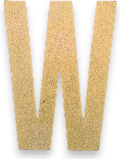 MGM Trading - W- Letters en Cijfers van MDF - 10 cm hoog - 9MM Dik - Beige - Laser gesneden - Per Stuk