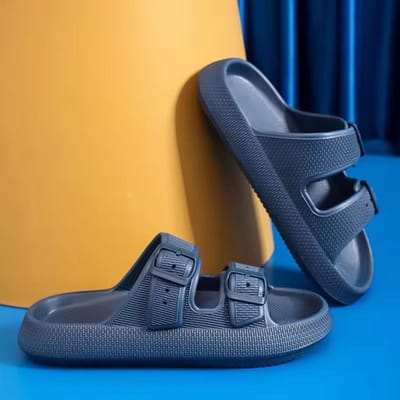 Dames Zachte Zool Eva Kussen Slippers Dubbele Gesp Dik Platform Cloud Slides Sandalen Vrouw Zomer Antislip Strand Teenslippers 40-41 brown