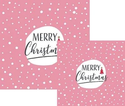 Ambiente servetten - Merry Christmas - 2 pakjes 33x33cm en 25x25cm - roze - kerstservetten