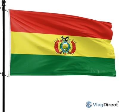 VlagDirect - Boliviaanse vlag - Bolivia vlag - 90 x 150 cm.