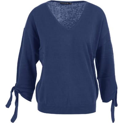 River Woods Vneck Swt Knotted Cuff Blue Größe: XS | Pullover Outlet | Damen | Blau